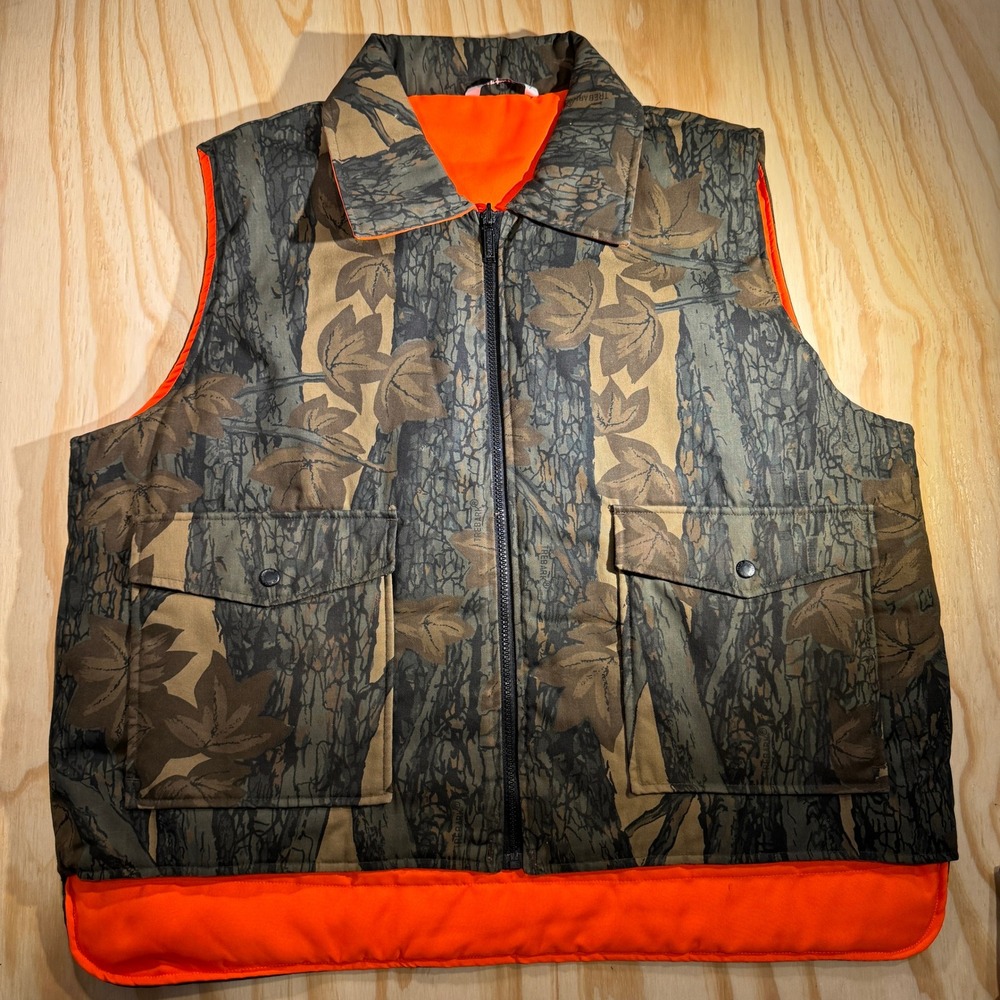 Winchester Reversible Hunting Vest Men's XL Trebark Camo Blaze Orange Conceal